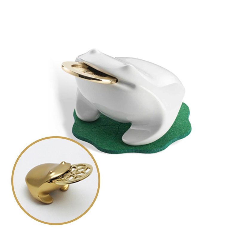 [Exclusive Combination] Lucky and Good Fortune-Open Source Rolling Treasure Set-Ceramic Piggy Bank+Money Rolling-Qiancai - Items for Display - Precious Metals Multicolor