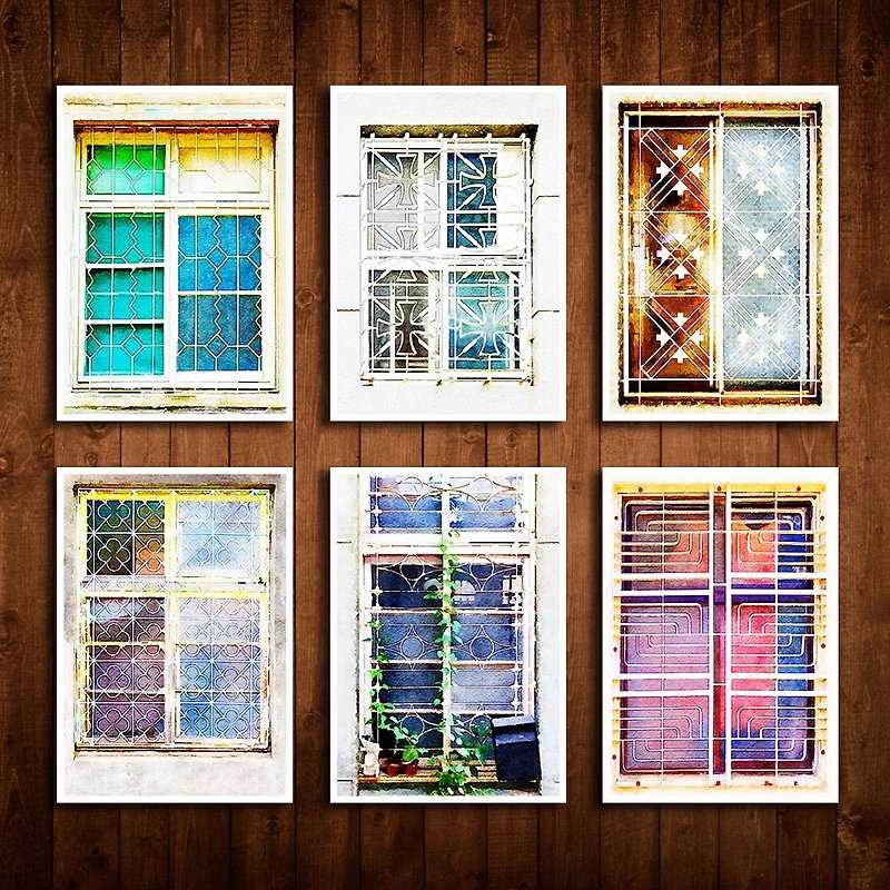 Old House Eye – Geometric Iron Window Postcard Set III - การ์ด/โปสการ์ด - กระดาษ 