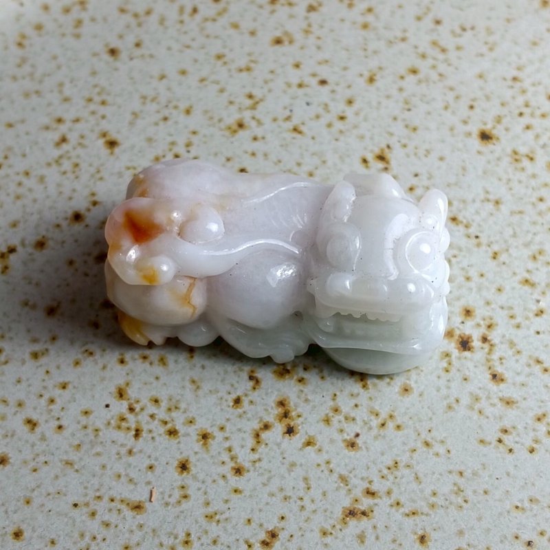 J0130天然翡翠A貨 . 細糯三彩撒金貔貅.招財.擺件. - 裝飾/擺設  - 玉石 