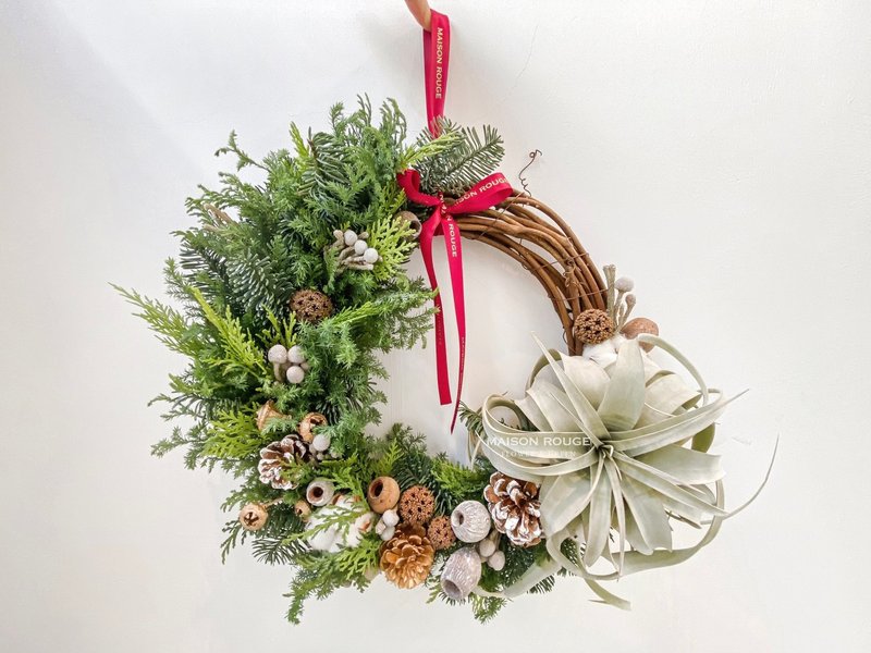Christmas Wreath Mulled Wine Christmas Wreath Party Air Pineapple Wreath Christmas Handmade - จัดดอกไม้/ต้นไม้ - พืช/ดอกไม้ 