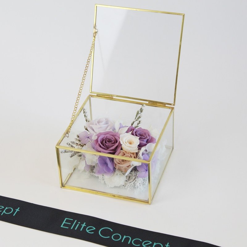 Deep love/preserved flowers in jewelry box - ตกแต่งต้นไม้ - พืช/ดอกไม้ สีม่วง