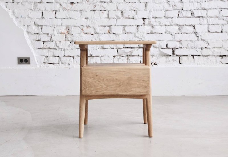 Meat coffee small solid wood side table/bedside table - เฟอร์นิเจอร์อื่น ๆ - ไม้ 