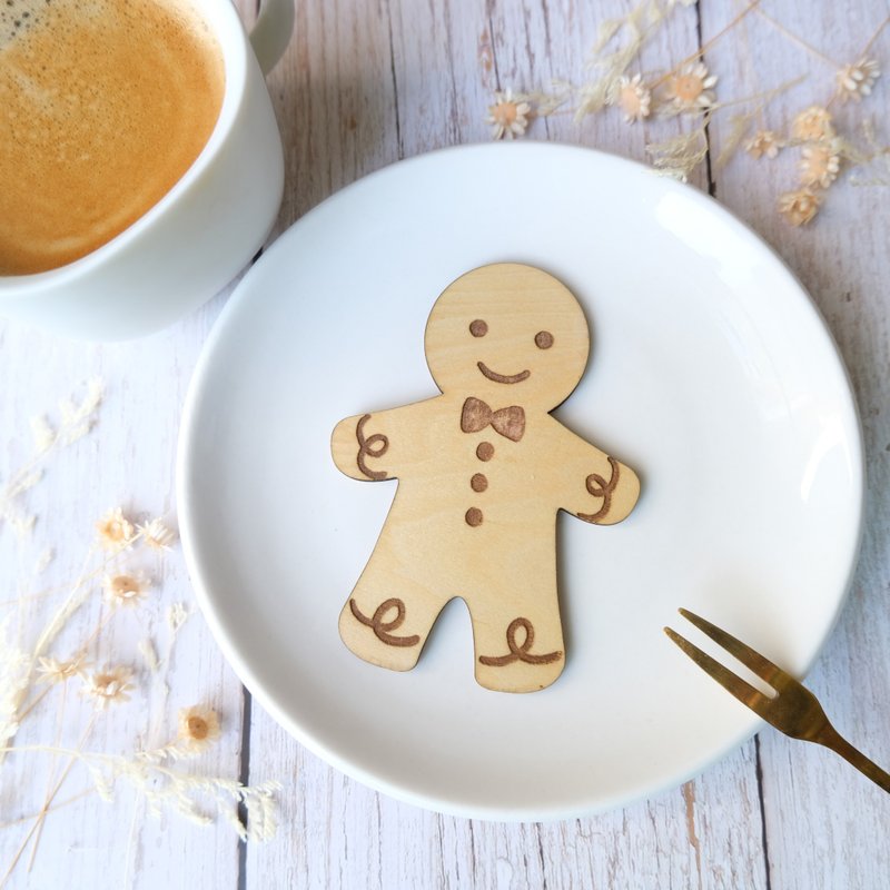 6.5 cm original gingerbread man - ที่ห้อยกุญแจ - ไม้ สีนำ้ตาล