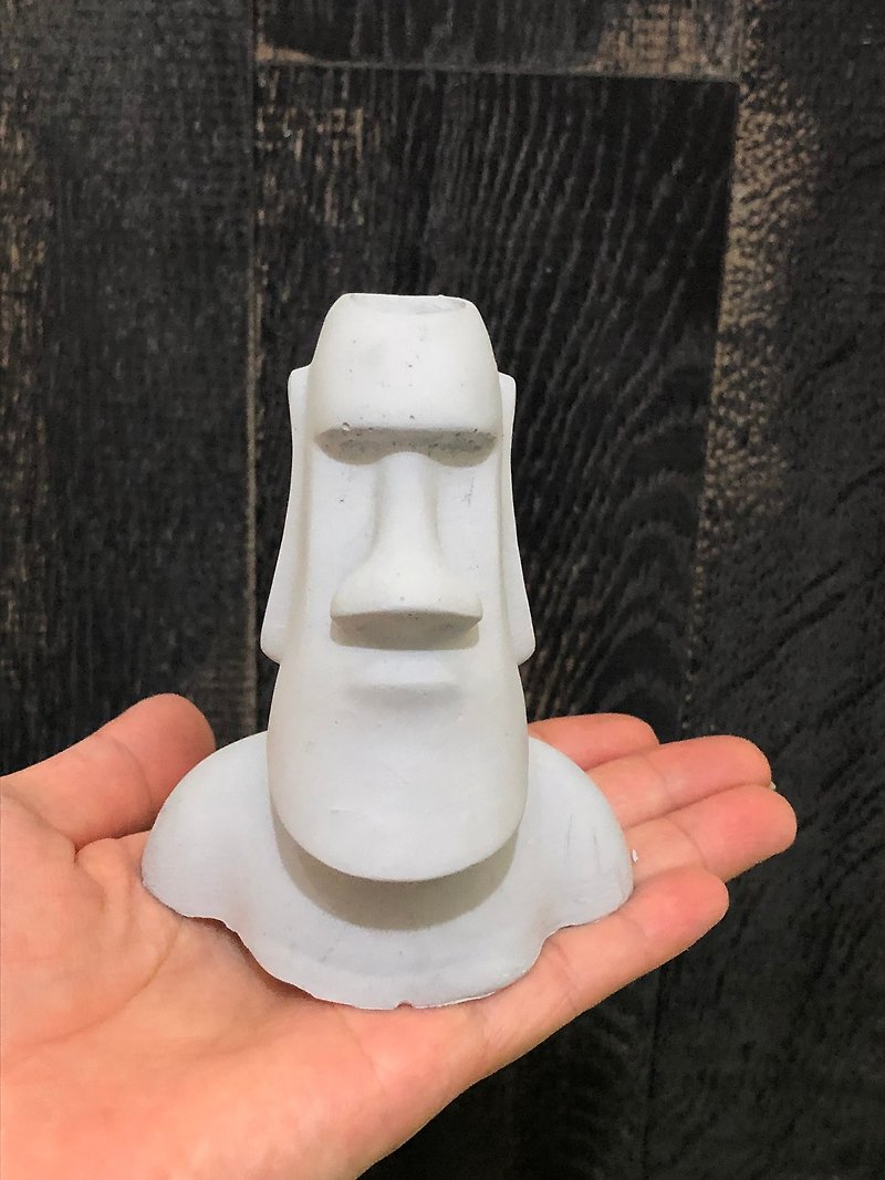 Large megalithic statue-Moai diffused incense Stone high-grade stone containing diatomaceous earth|exchange gifts|car decoration - น้ำหอม - วัสดุอื่นๆ สีเทา