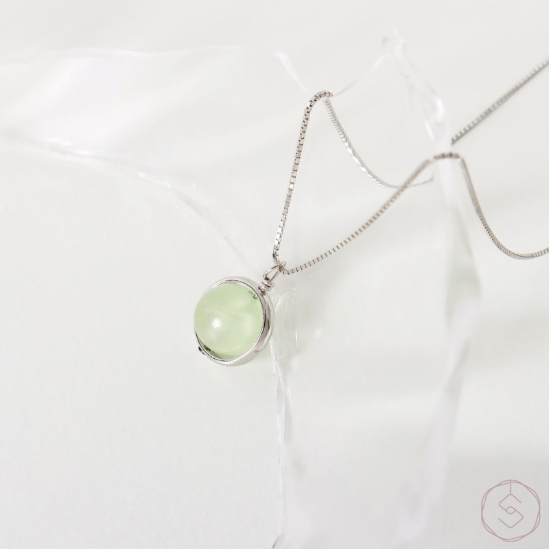 [Double 12 Promotion] Cosmic Route | Prehnite S925 Sterling Stone| Natural Crystal Necklace - Necklaces - Crystal Green