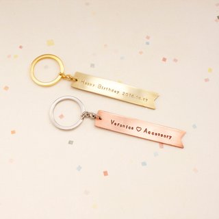 ミニマリスト排他的な祝福の言葉の真鍮の赤いキーリング（シングル）カスタム手ノッキング文字ギフト