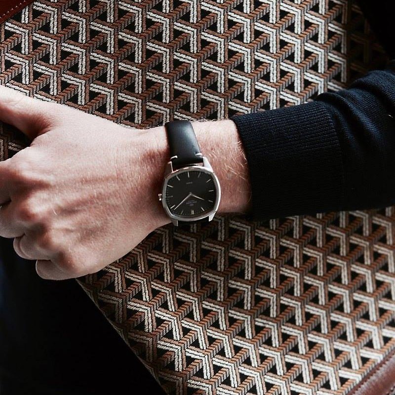 Swedish Design Watch Decagon Series Italian Leather Strap-Black/38mm TPA-0008 - นาฬิกาผู้ชาย - หนังแท้ สีดำ