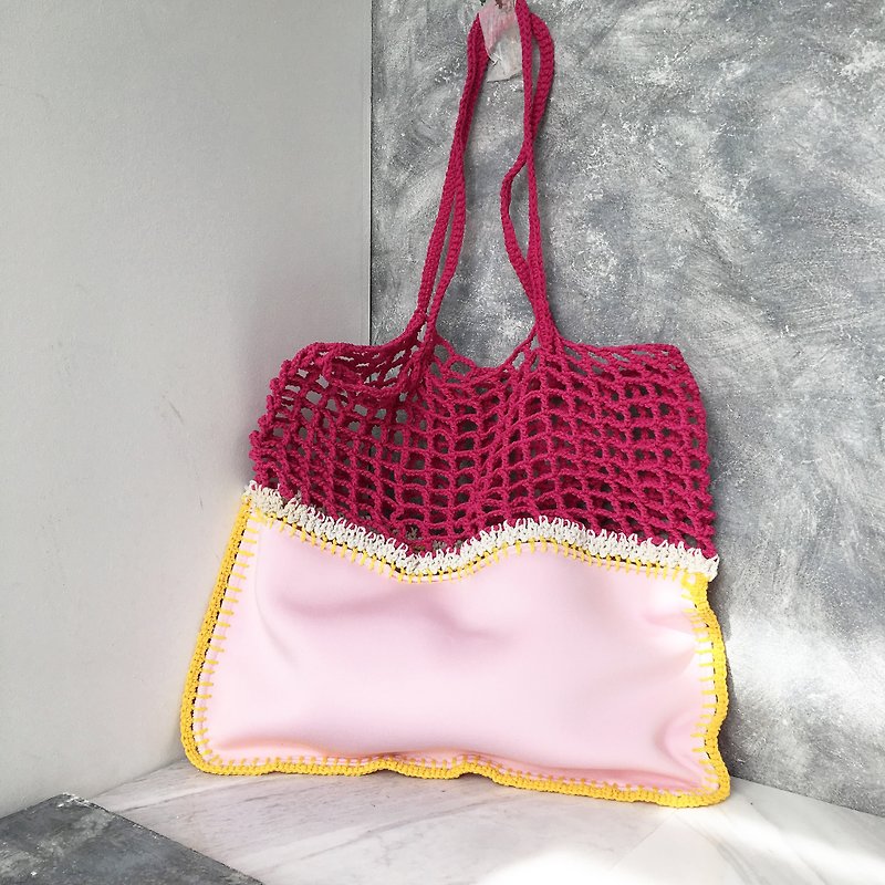 Pinky Pink Gradie crochet big - Handbags & Totes - Paper Pink
