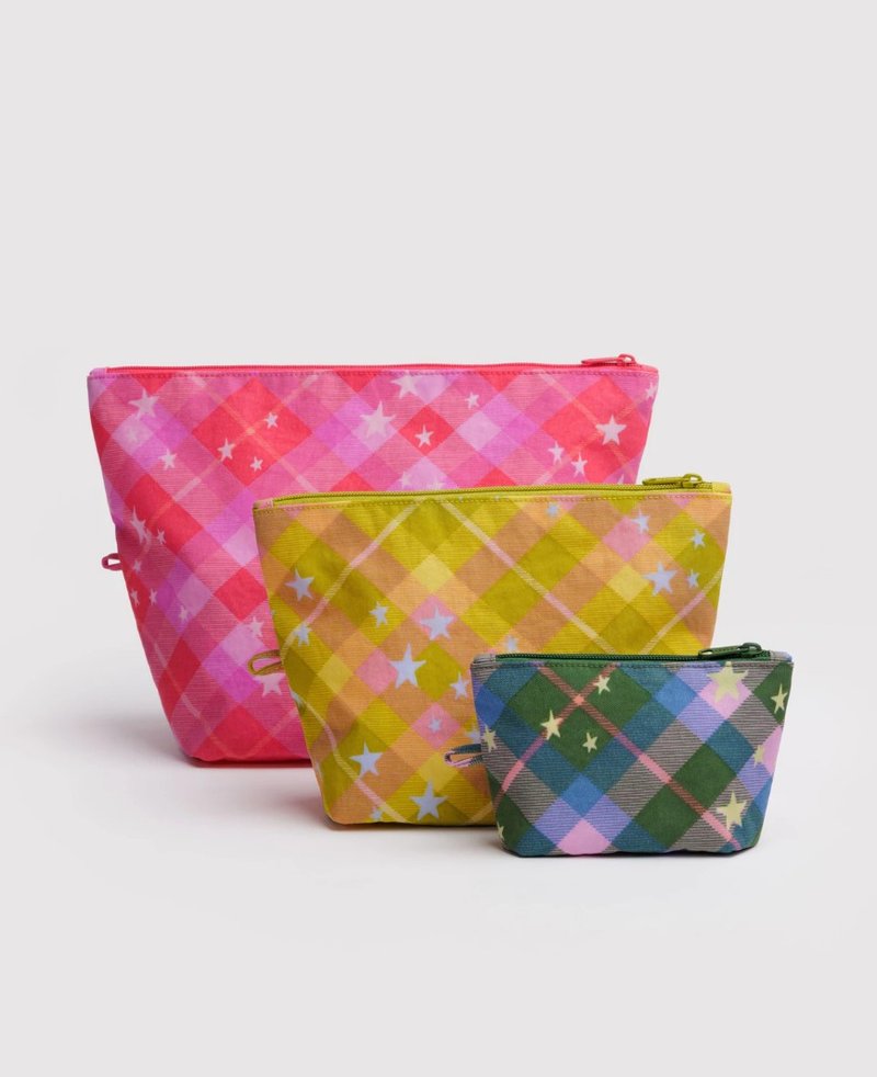 BAGGU - 旅行收納包 -  Star Plaid - 化妝包/收納袋 - 防水材質 