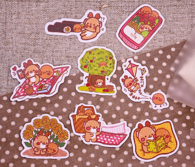 Fawn deer cake sticker pack - Stickers - Other Materials 