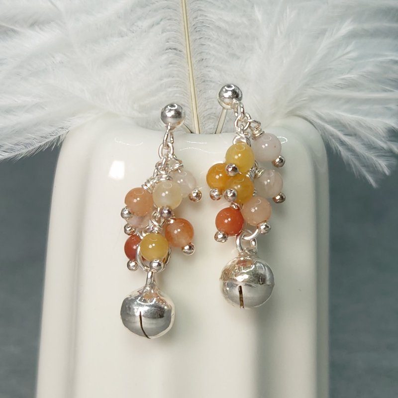 Earrings, Colorful Agate Beads, Sterling Silver, Handmade Jewelry - Earrings & Clip-ons - Gemstone 