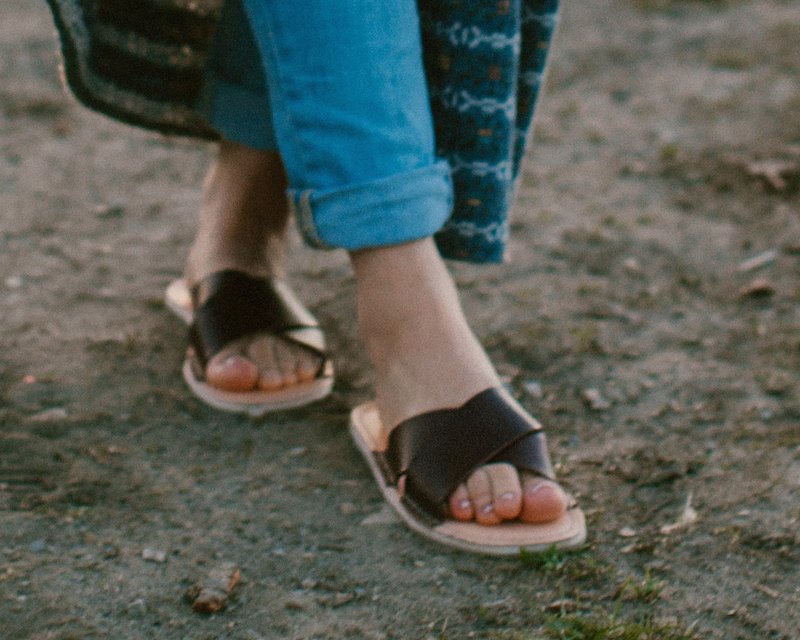 Brown Flip-Flops, Leather Flip-Flops, Leather Sandals, Flipflops, Women Sandals - Sandals - Genuine Leather Brown