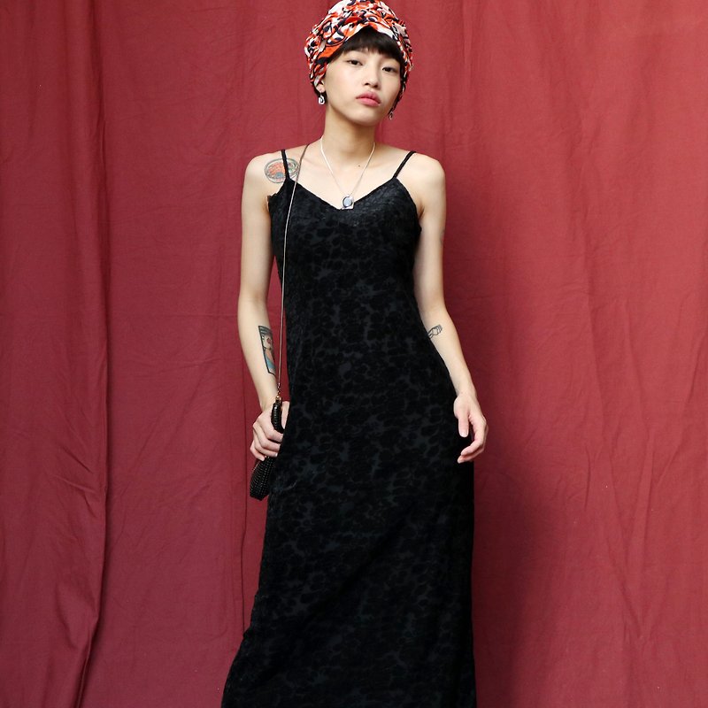 Pumpkin Vintage. Ancient black pattern suede vest dress - One Piece Dresses - Other Materials Black