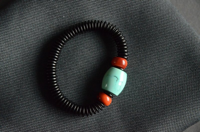 【松石轉運珠】天然湖北原礦高瓷綠松石轉運珠男女款手串 - 手鍊/手鐲 - 寶石 綠色