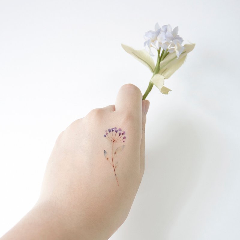 清新植物系－小花紋身貼 // 一套六款 - 紋身貼紙/刺青貼紙 - 紙 多色