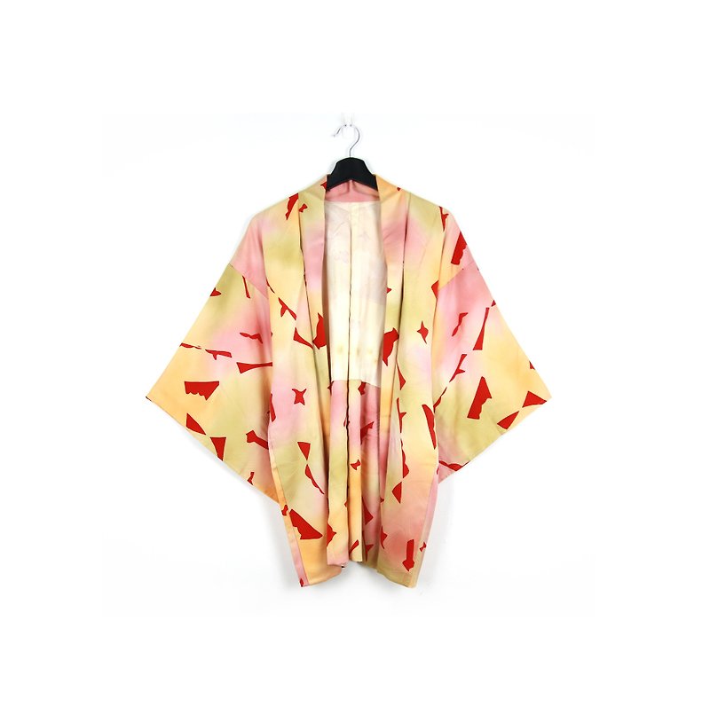 Back to Green-Japan brings back the feather weaving plum flavor //vintage kimono - เสื้อแจ็คเก็ต - ผ้าไหม 