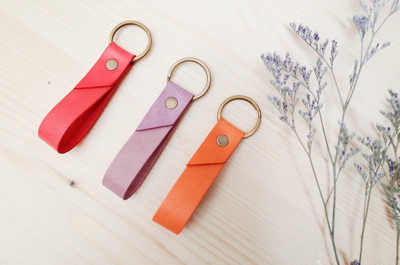 Mother's Day Limited Color - Ribbon Keyring - Keychains - Genuine Leather Purple