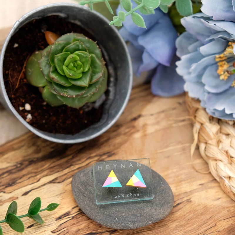 Earrings | Geometric Stud Earrings | Minimalist Earrings | Wood Earrings | Mode - ต่างหู - ไม้ หลากหลายสี