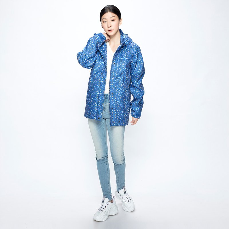 Women's Slim Tailored Waterproof and Breathable Jacket_花境蓝 - เสื้อแจ็คเก็ต - วัสดุกันนำ้ สีน้ำเงิน