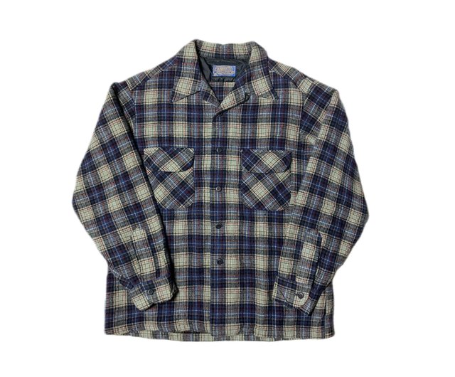 Vintage 70s Pendleton Wool Navy Check Shirt - Shop headxlover