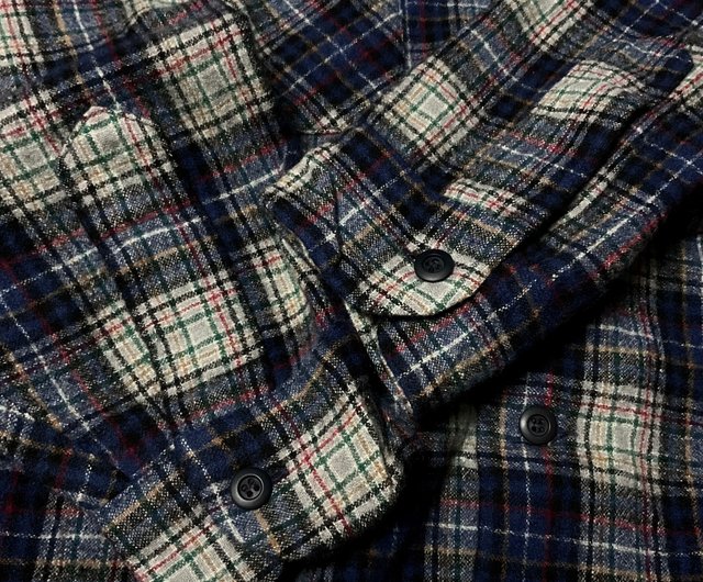 Vintage 70s Pendleton Wool Navy Check Shirt - Shop headxlover