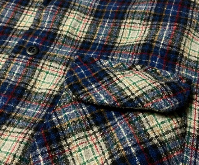 Vintage 70s Pendleton Wool Navy Check Shirt - Shop headxlover