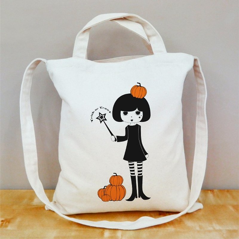 Halloween Witch Trick or Treat Straight Canvas - Messenger Bags & Sling Bags - Cotton & Hemp 