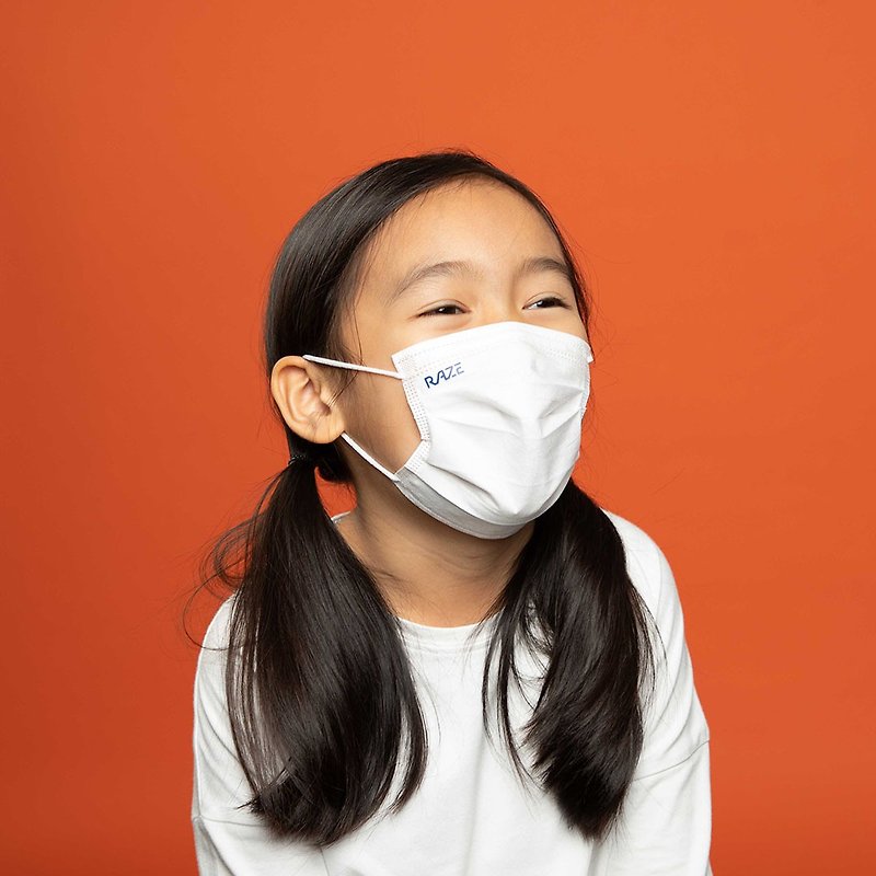 RAZE - 3ply Antibacteial Masks - Kids Size (White) (50pcs) - หน้ากาก - วัสดุอื่นๆ 