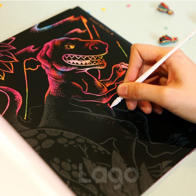 Children's Day - LAGO Fairy Tale Series - Color Hand Scratch Coloring Book - Dinosaurs, LGO31042 - อื่นๆ - กระดาษ หลากหลายสี
