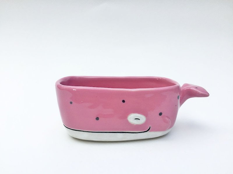 Little whale ceramic Plant Pots - 植物/盆栽/盆景 - 陶 粉紅色