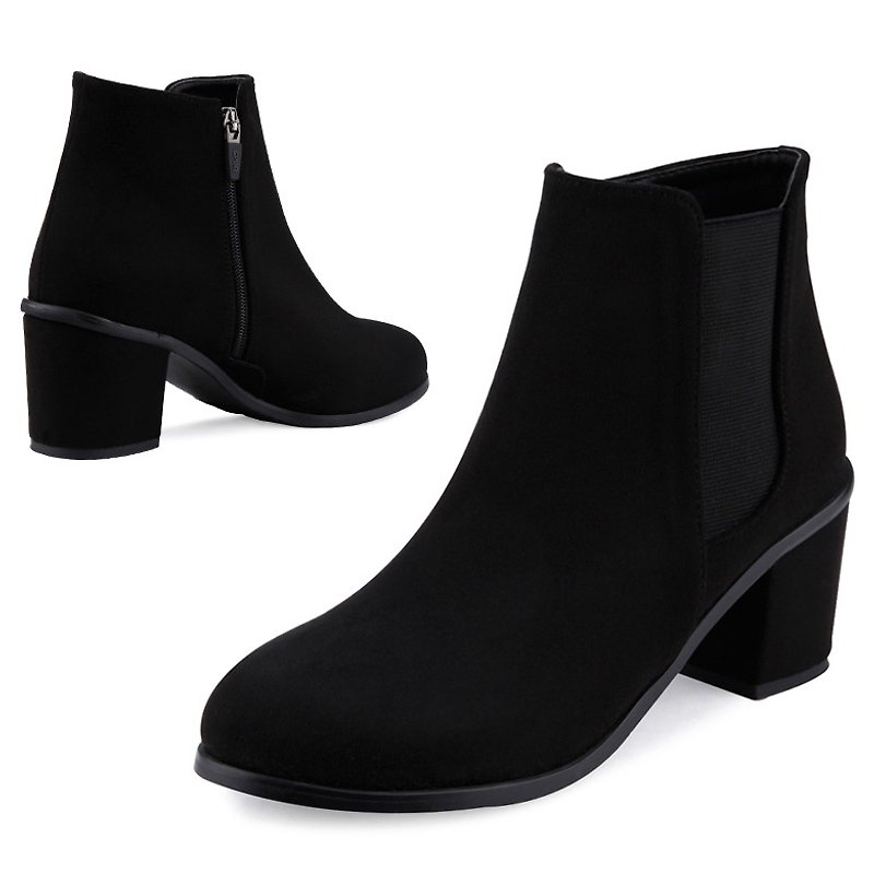 SPUR Soft essential chelsea boots JF8079 BLACK - รองเท้าส้นสูง - หนังเทียม สีดำ