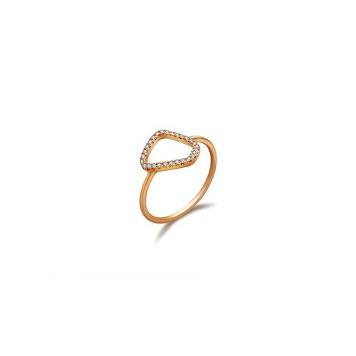 Genevieve Collection 18k中空石頭形鑽石戒指