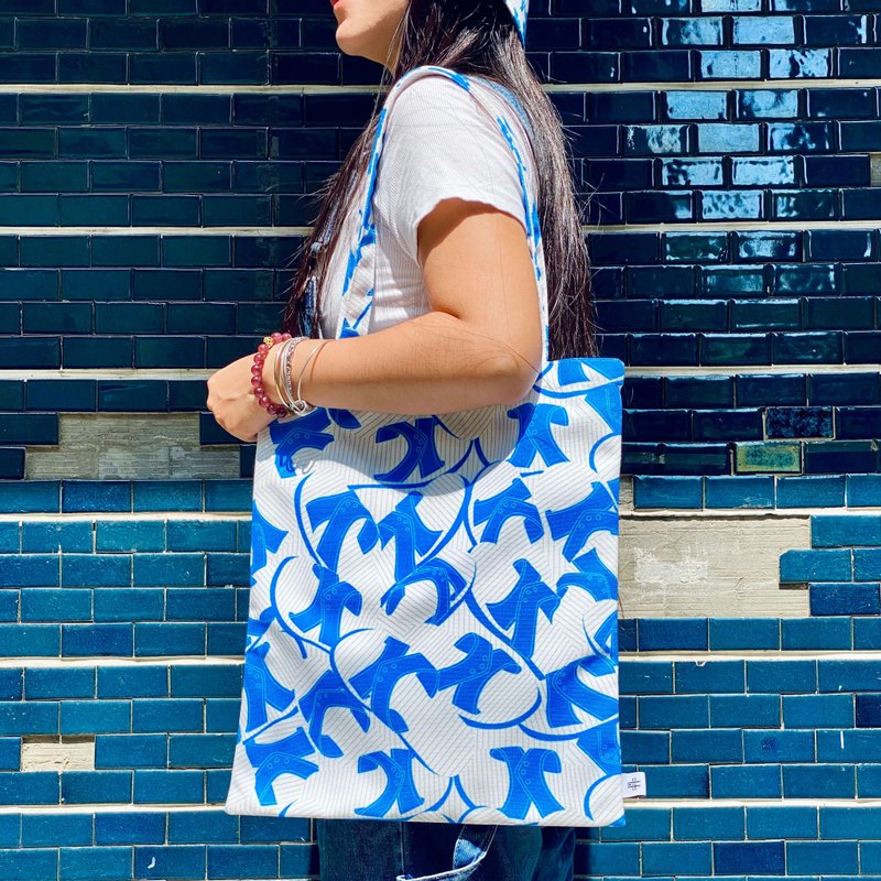 【錦源興】藍白拖 トートバッグ l ショッピングバッグ キャンバスバッグ 大容量 A4 プリント - ショルダーバッグ - ポリエステル 多色