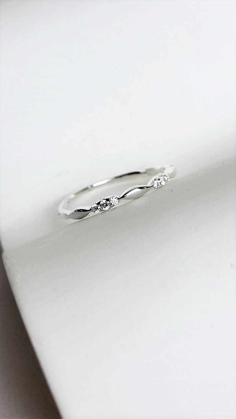 Elegant Sterling Silver Ring/ Stone Sterling Silver Shape - แหวนทั่วไป - เงินแท้ สีเงิน