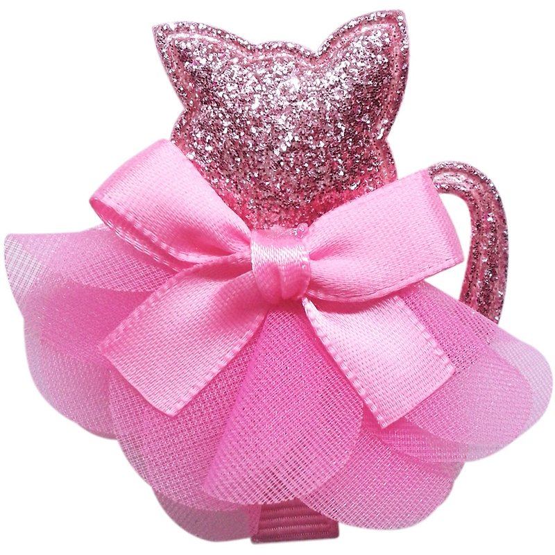 Cutie Bella 貓咪蓬裙髮夾 全包布手工髮飾Cat Tutu-Smitten - 髮飾 - 聚酯纖維 粉紅色