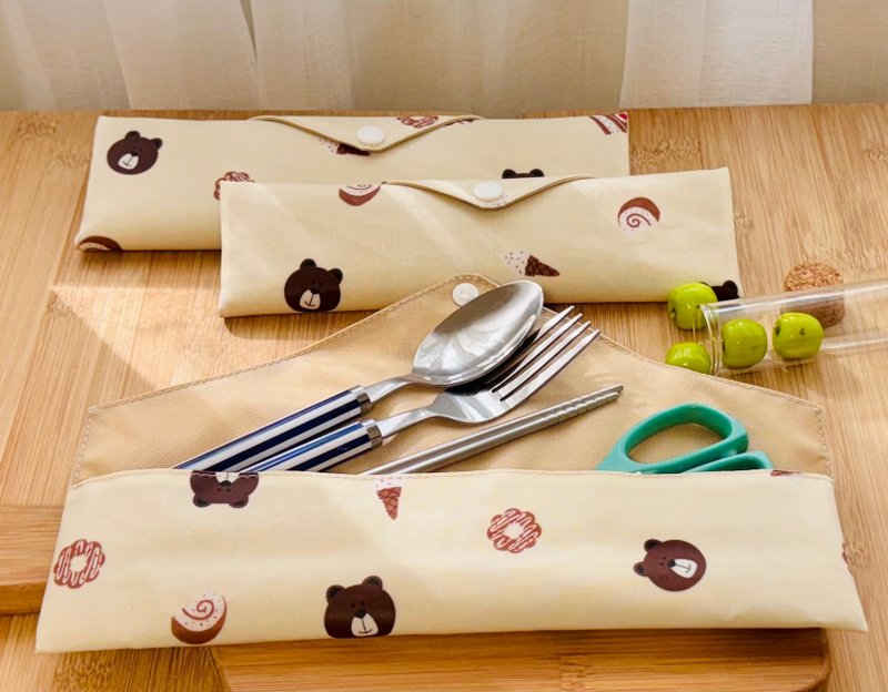 防水餐具袋 餐具袋 環保餐具袋 兒童餐具袋 上學餐具 外出餐具 - 餐具/刀叉湯匙 - 防水材質 黃色