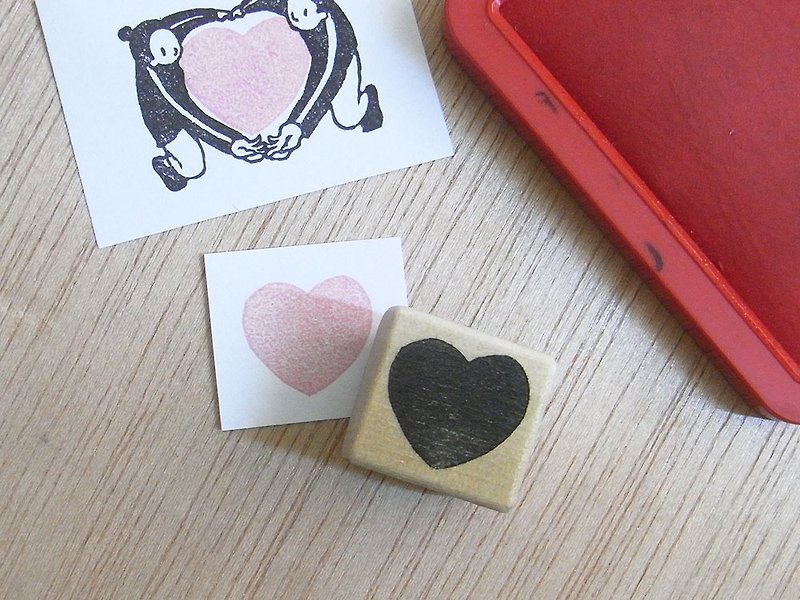 Handmade rubber stamp Heart mark - ตราปั๊ม/สแตมป์/หมึก - ยาง สีกากี