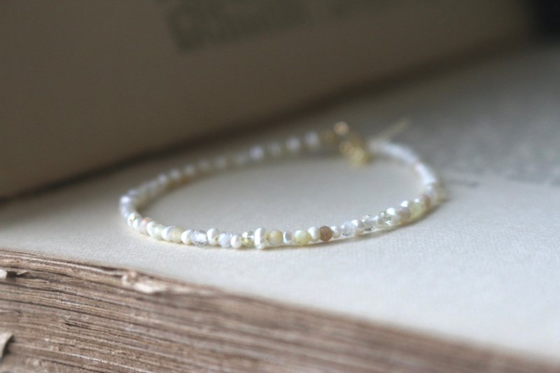 手環 黃水晶 迷你珍珠 天然石 - 興奮 - - 手鍊/手環 - 寶石 黃色