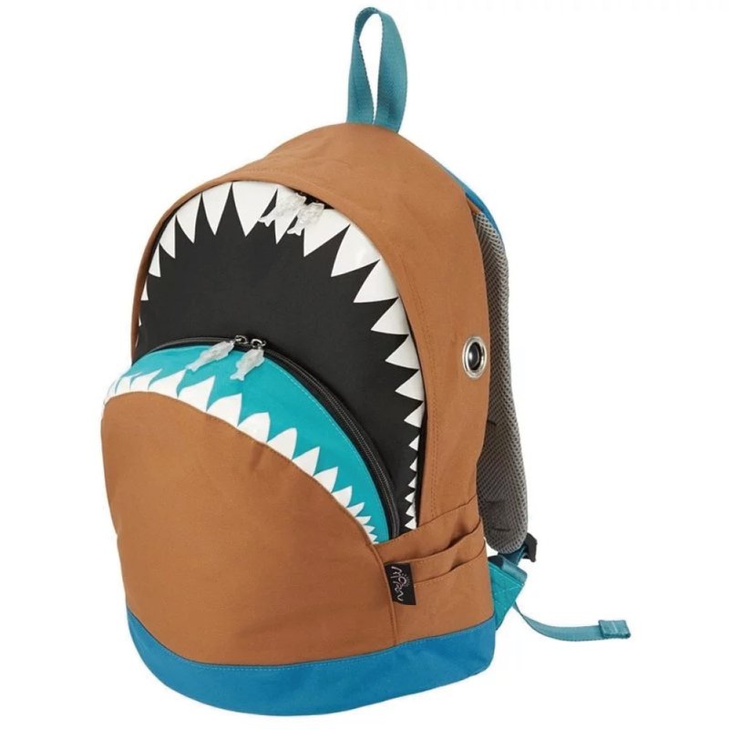 Morn Creations Genuine Shark Backpack (L) Coffee (SK-201-BR) - Backpacks - Other Materials Brown