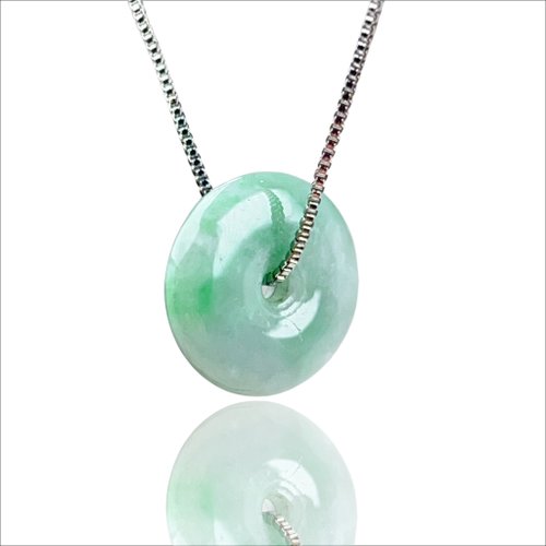 瓔珞珠寶盒 E.L.Jewelry Box 【願‧平安】飄陽綠翡翠平安扣項鍊 | 天然緬甸玉A貨翡翠 | 送禮