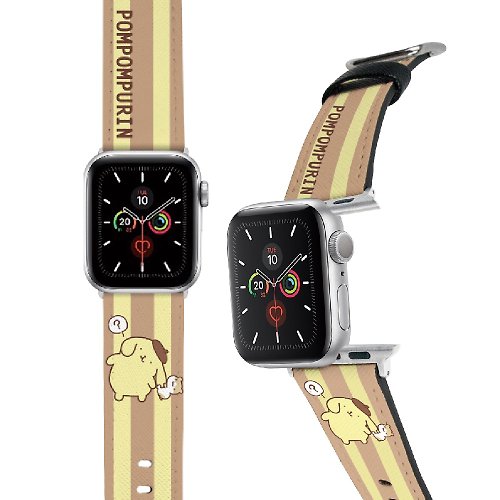 i-Smart SANRIO-Apple Watch-皮革錶帶-條紋POMPOMPURIN