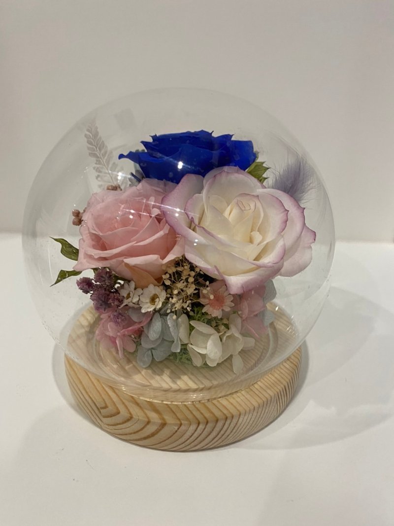 Glass flower cup with dried flowers, Valentine's Day gift, birthday gift - ช่อดอกไม้แห้ง - พืช/ดอกไม้ 