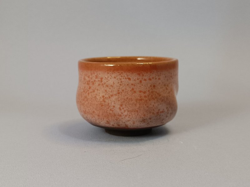 色釉小ティーカップ - 急須・ティーカップ - 陶器 オレンジ