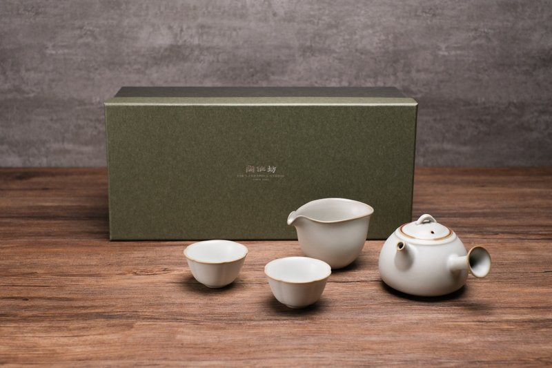陶作坊 |懷汝寶滿側把壺_牙白_一壺一海兩杯 - 茶壺/茶杯/茶具 - 其他材質 白色