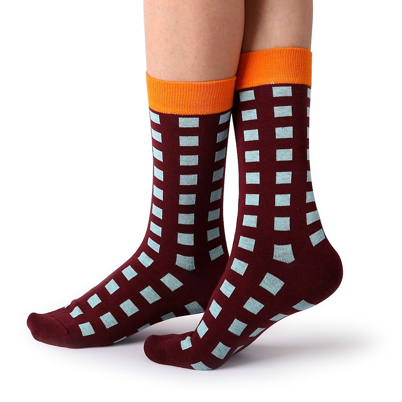 Viken Plan棉襪男女襪子四季通用VP短襪個性時尚花色彩色格子 - 襪子 - 棉．麻 