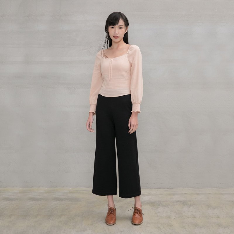 知性簡約羊毛寬褲 Simple Wisdom Wool Wide Leg  Pants - 女長褲 - 其他人造纖維 多色