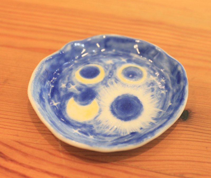 Star Party. Astronomy eclipse} {tableware small shallow dish - Small Plates & Saucers - Porcelain Blue