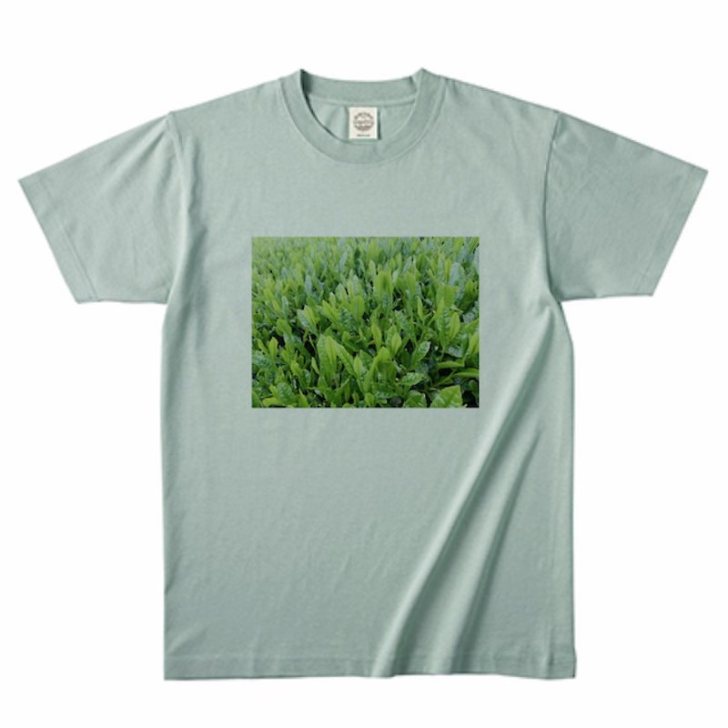 お茶の新芽ティーシャツ - 女 T 恤 - 棉．麻 綠色