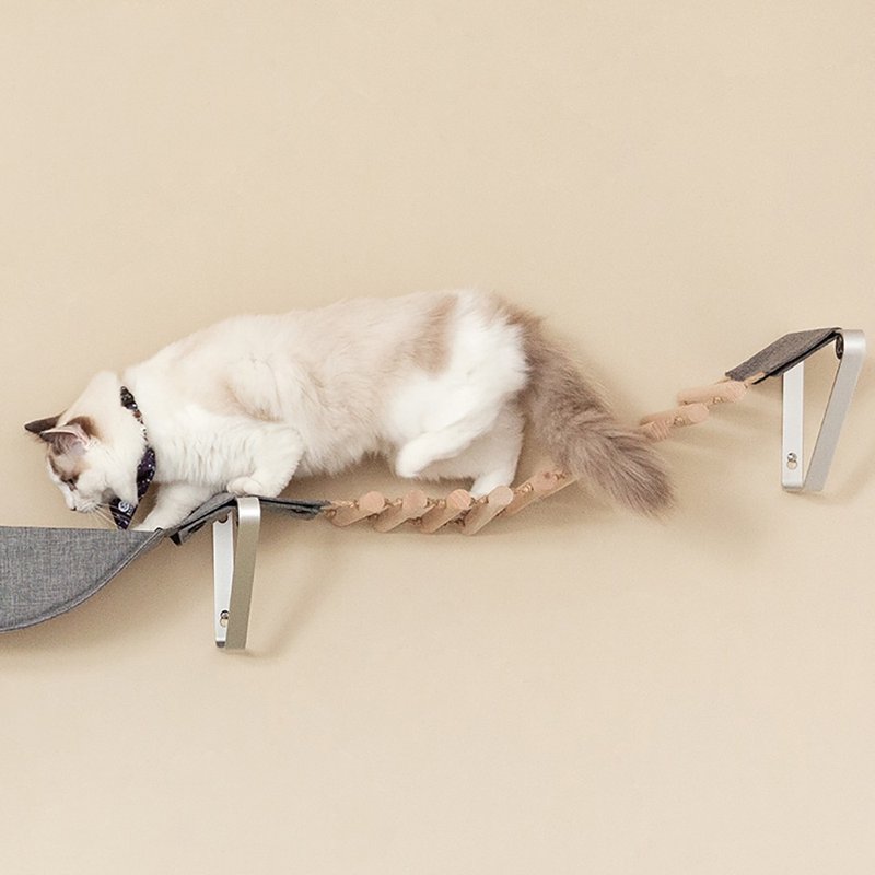 ENVY COLLECTION 猫の吊り橋 跳躍台 吸盤・穴あけタイプ - キャットタワー・爪とぎ - 木製 