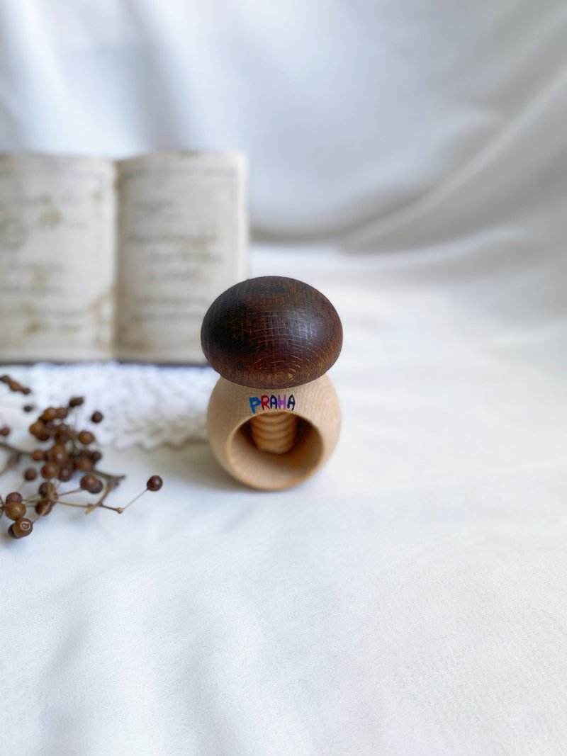【好日戀物】捷克vintage木製蘑菇造型核桃鉗堅果剝殼器DIY工藝 - 其他 - 木頭 咖啡色